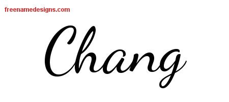 Chang Lively Script Name Tattoo Designs