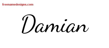 Damian Lively Script Name Tattoo Designs