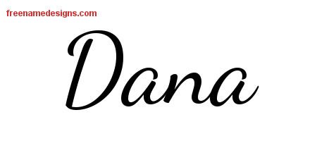 Dana Lively Script Name Tattoo Designs
