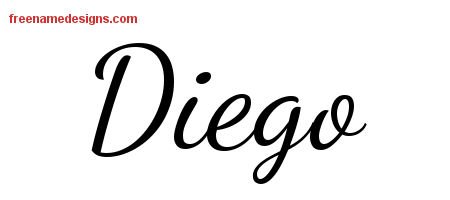 Diego Lively Script Name Tattoo Designs