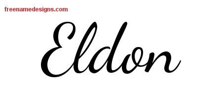 Eldon Lively Script Name Tattoo Designs