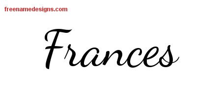 Frances Lively Script Name Tattoo Designs