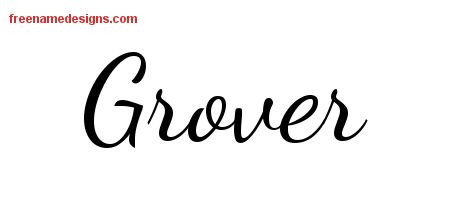 Grover Lively Script Name Tattoo Designs