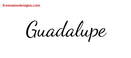 Guadalupe Lively Script Name Tattoo Designs
