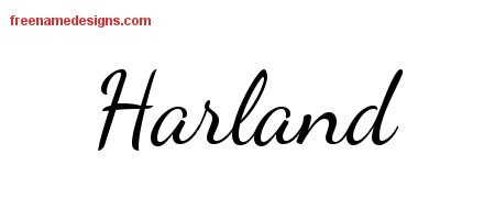Harland Lively Script Name Tattoo Designs