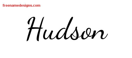 Hudson Lively Script Name Tattoo Designs