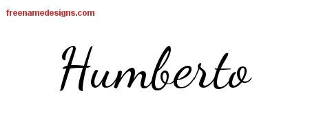Humberto Lively Script Name Tattoo Designs