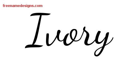 Ivory Lively Script Name Tattoo Designs