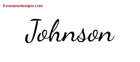 Johnson Lively Script Name Tattoo Designs