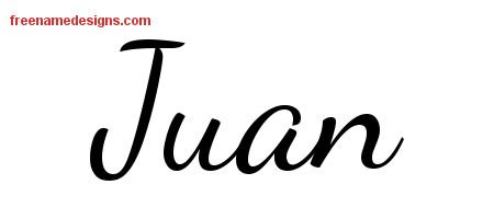 Juan Lively Script Name Tattoo Designs