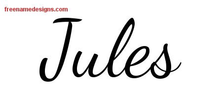 Jules Lively Script Name Tattoo Designs
