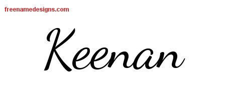 Keenan Lively Script Name Tattoo Designs