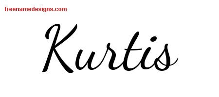 Kurtis Lively Script Name Tattoo Designs
