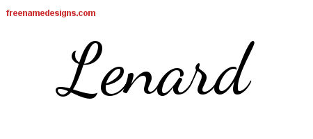 Lenard Lively Script Name Tattoo Designs
