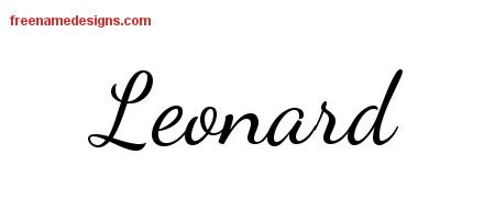 Leonard Lively Script Name Tattoo Designs