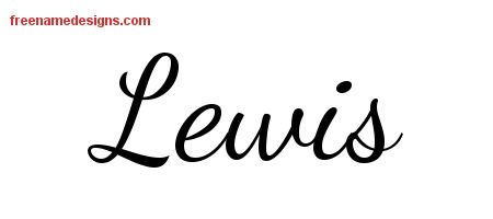 Lewis Lively Script Name Tattoo Designs