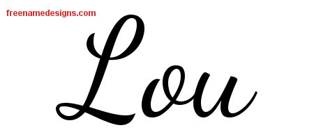 Lou Lively Script Name Tattoo Designs