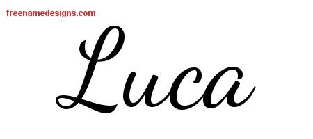 Luca Lively Script Name Tattoo Designs