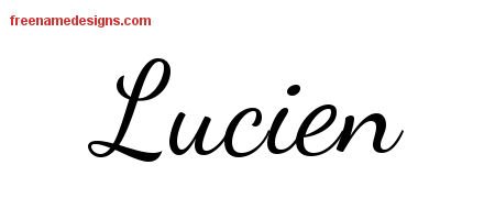Lucien Lively Script Name Tattoo Designs