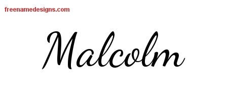 Malcolm Lively Script Name Tattoo Designs