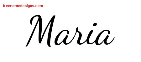 Maria Lively Script Name Tattoo Designs