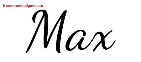 Max Lively Script Name Tattoo Designs