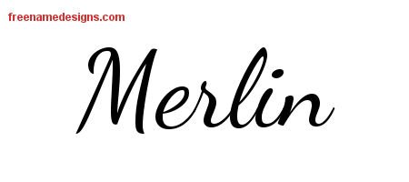 Merlin Lively Script Name Tattoo Designs