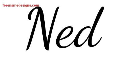 Ned Lively Script Name Tattoo Designs