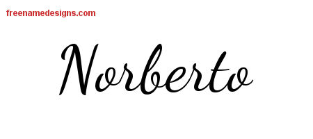 Norberto Lively Script Name Tattoo Designs