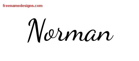 Norman Lively Script Name Tattoo Designs