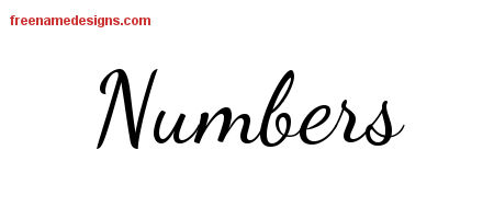 Numbers Lively Script Name Tattoo Designs