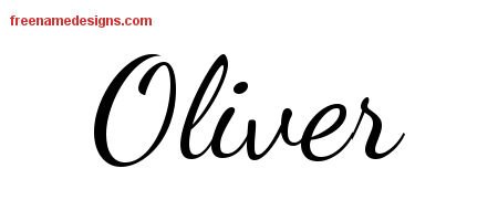 Oliver Lively Script Name Tattoo Designs