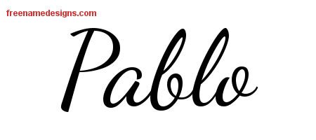 Pablo Lively Script Name Tattoo Designs
