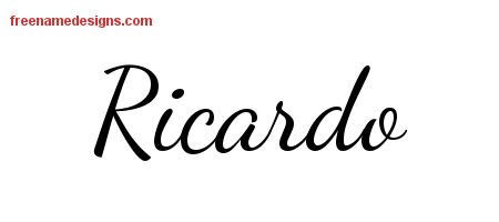 Ricardo Lively Script Name Tattoo Designs