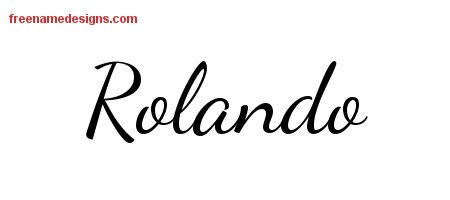 Rolando Lively Script Name Tattoo Designs