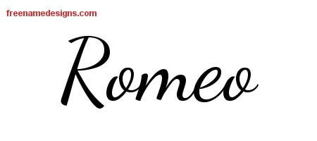 Romeo Lively Script Name Tattoo Designs