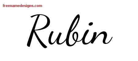 Rubin Lively Script Name Tattoo Designs