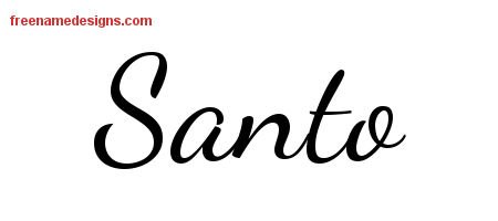 Santo Lively Script Name Tattoo Designs