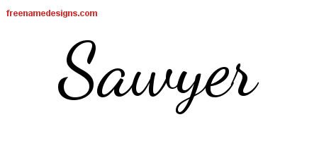 Sawyer Lively Script Name Tattoo Designs