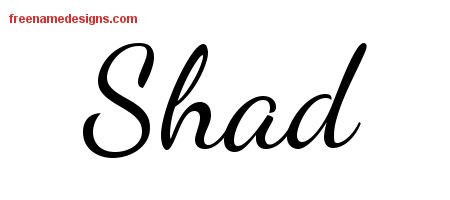 Shad Lively Script Name Tattoo Designs