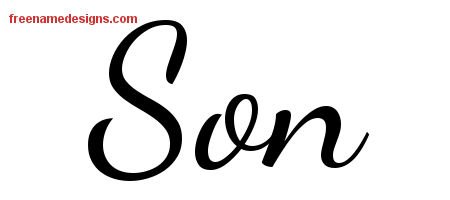 Son Lively Script Name Tattoo Designs