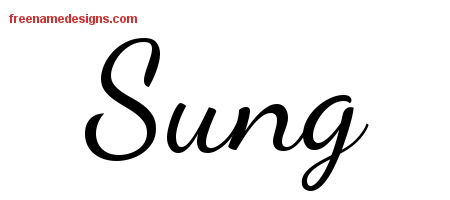 Sung Lively Script Name Tattoo Designs