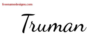 Truman Lively Script Name Tattoo Designs