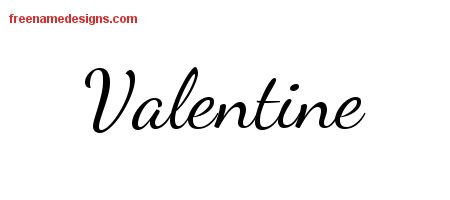 Valentine Lively Script Name Tattoo Designs