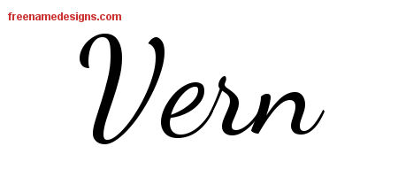 Vern Lively Script Name Tattoo Designs