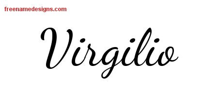 Virgilio Lively Script Name Tattoo Designs