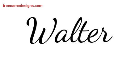 Walter Lively Script Name Tattoo Designs