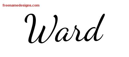 Ward Lively Script Name Tattoo Designs