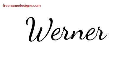 Werner Lively Script Name Tattoo Designs