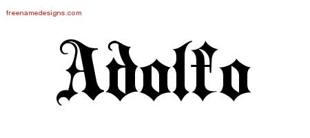 Adolfo Old English Name Tattoo Designs